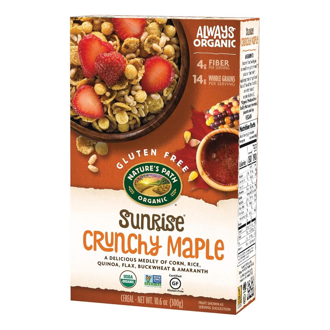 Nature's Path Organic Gluten-Free Cereal, Crunchy Maple Sunrise, 10.6 Ounce Box (Pack of 12) BBD: OCT 11, 2025