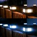 Dynaming 4x4 Solar Post Cap Lights Outdoor with 2 Color Modes, Fence Post Solar Lights Black Shell Fit for Vinyl/Wooden Posts, High Brightness SMD LED Lighting Decor for Garden Deck Patio, 2 Pack