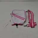Pickleball Paddle Bag Crossbody style for Women, small pickleball bag with fence hook, lightweight pickleball crossbody bag (White/Pink)