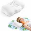 Cloud Neck Pillow, Ergonomic Memory Foam Pillow with Adjustable Cervical Support, Contour Design for Neck Pain Relief, Cooling Breathable Cover for Side, Back & Stomach Sleepers (White)
