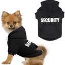 Dog Hoodie Security Dog Sweater Soft Brushed Fleece Clothes Hoodie Sweatshirt with Pocket for Small Medium Large Dogs (Small)