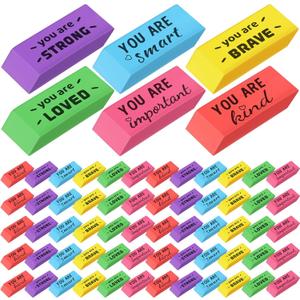 Yaomiao 180 Pcs Bulk Erasers for Kids Pencil Beveled Erasers Colorful Christian Motivational Gifts Bulk for Kids Students Classrooms, Drawing, Back to School (Bright,Jesus Loves You)