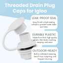 2 x Cooler Drain Plug Caps Replacement for Igloo 25–70 QT, 2 Pack Triple-Snap Leak-Proof ABS Plastic Drain Caps with Tether, Exact Fit for Igloo Ice Chest Drain Plug