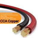 40FT 0 Gauge Wire Copper Clad Aluminum,1/0 Battery Cable,20pcs Lugs Terminal Connectors with 3:1Heat Shrink Tube for Amp,Inverter,Winch,Reducer,Starter,Solar Power,DC Wiring