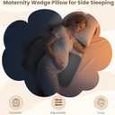 30Adjustable Pregnancy Pillow Portable Travel Maternity Pillow Wedge with Washable Cover, Relief Back, Belly & Hip Pressure, Ideal for Side Sleeping Pregnant Women