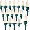 Honoson 60 Pieces LED Replacement Christmas Bulb 3v Waterproof LED Lights Bulbs Bulk for Christmas Tree Decorations Xmas Indoor Outdoor Home Light Decor (Green Base with Warm White Bulb)