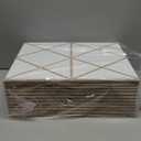 12-Pack Acoustic Panels, 16"x12"x0.4" Large Acoustic Wall Panels, Self-Adhesive Sound Absorbing Panels for Recording Studios & Offices, White+Camel Decorative Acoustic Panels (Diamond Grid Design)