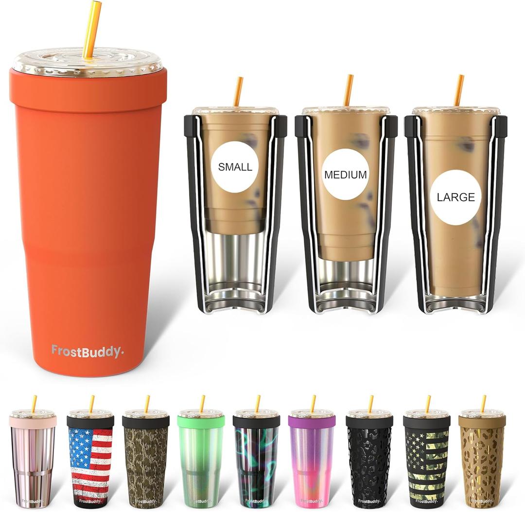 Frost Buddy Togo Buddy | 30 oz Stainless Steel Vacuum Insulated Tumbler | To Go Coffee Cup  Reusable, Iced Coffee Cups, Travel Mug, Thermal Cup for Hot & Cold Drinks, Dunkin Cup (Orange)