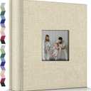 popotop Photo Album 4x6-600 Photos Photo Books with 600 Horizontal and Vertical Pockets,Linen Cover Albums for Family Wedding Anniversary Baby Vacation Pictures (Beige)
