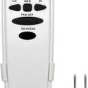 UC7078T Ceiling Fan Remote Control Replacement of Hampton Bay UC7078T Fan-HD CHQ7078T UC7078TR UC7078TUDL RR7078TR L3H2003FANHD, with Reverse, (2.16 * 1.18 * 5.6, White)