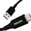 Philips USB A to USB C Cable, 15W 3Ft Type C Charging Cable for iPhone 16 Series, 15 Series, iPad Pro USB C Charger Cord, Type C Charging Power Cord, USB C Phone Charging Cable, Black, DLC3201C/37