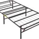 Amazon Basics Foldable Metal Platform Bed Frame with Tool-Free Setup, 14 Inches High, Storage Space, Sturdy Steel Frame, No Box Spring Needed, Twin XL, Black