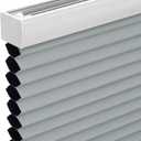 Changshade Cordless Cellular Shades, Blackout Honeycomb Shades for Windows, Pull Down Pleated Blinds, Easy to Install for Indoor Windows and French Doors,24" W x 64" H, Grey