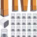 BUMACO Chair Leg Floor Protectors Square Chair Leg Protectors for Hardwood Floors Silicone Pads Covers to Protect Floors Clear-20 Pcs Square S (3/4" ~ 1")