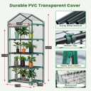 Indoor Greenhouse with Grow Lights, 4 Tier 27" L19" W62" H Mini Greenhouse with Zippered PVC Cover for Seed Starting Trays, Dimmable 2FT 60W Plant Light for Indoor Plants with Timer