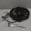 BLACKHORSE-RACING 12" Universal Electric Radiator Cooling Fans + Thermostat Relay & Mount Kit