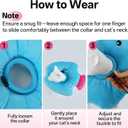PUMYPOREITY Soft Fish Shaped Cat Cone Collar, Adjustable Padded Elizabethan Collar for Kittens, Anti-Lick Protective Neck Cone for Post-Surgery Wound Recovery, L, Blue