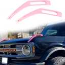 Trail Sight Cover Engine Hood Hinge Cover Hood Side Release Handles Decoration Exterior Accessories for Ford Bronco Accessories 2021 2022 2023 2024 2025 2026, 2 Pack (Pink)