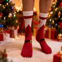 2 Pairs Funny Holding Hands Christmas Socks Magnetic Holding Hands Socks Xmas Gifts for Women and Men The perfect choice for New Year gifts