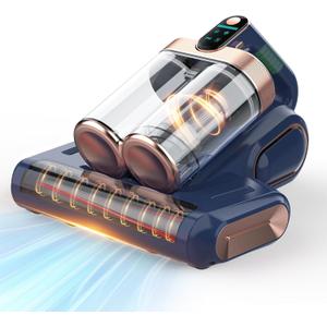 Bed Mattress Vacuum Cleaner Cordless 16Kpa Handheld Vacuum, Vacuum Cleaner with 253.7nm UV-C Light,HEPA Filter & Ultrasonic, Portable Vacuums for Sofa Couch Crib Birthday Gifts for women blue+gold