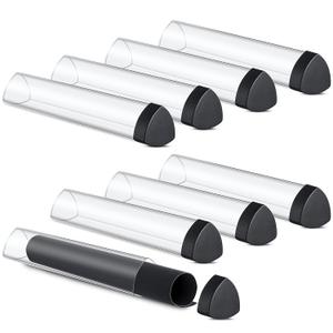 Hsei 8 Pcs Gaming Prism Playmat Tube 15 Inch Play Mat Poster Holder Tube Easy in and Out Playmat Case for Card Storage Toy Card Play Mat, Won't Roll Off Surfaces(Black, Clear)