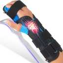 FEATOL Resting Hand Splint Stroke Night Immobilizer with Removable Splints- Pain Relief For Carpel Tunnel, Stroke Recovery, Arthritis, Tendinitis-Functional Support Wrist Finger Brace-Right Hand Medium-For Men and Women