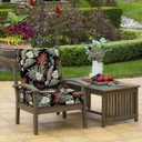 Arden Outdoor Deep Seat Cushion Set, 22 in x 24 in, Weather-Proof, Rain-Proof, Fade Resistant Patio Cushion Simone Black Tropical, 1 Pack