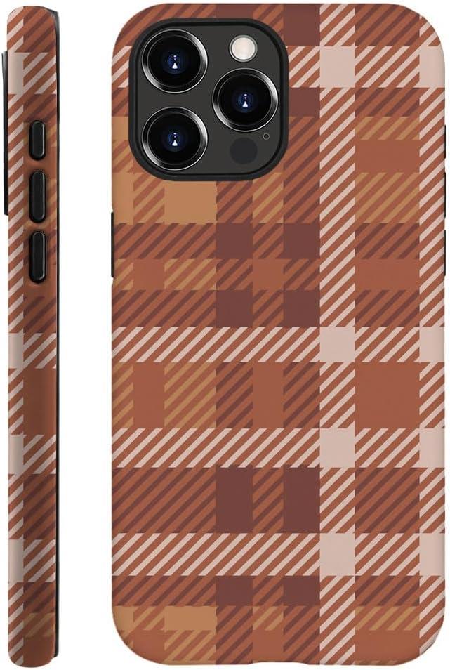 Generic Case Compatible with iPhone 11 Pro Max - Hybrid Durable Shockproof Phone Cover,Cases for Woman Girl - Autumn Fall Winter Plaid Vintage Christmas