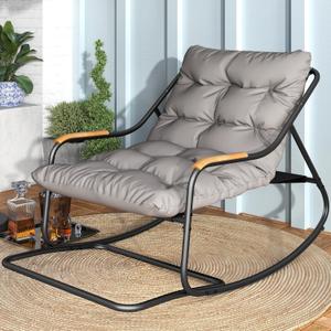 DWVO Outdoor Rocking Chair, Over-Sized Patio Rocking Chair with Removable Cushion, All-Weather Lounge Chair Outdoor Porch Rockers for Lawn, Garden, Backyard, Black DWVO Outdoor Rocking Chair, Over-Sized Patio Rocking Chair with Removable Cushion, All-Weather Lounge Chair Outdoor Porch Rockers for Lawn, Garden, Backyard, Black