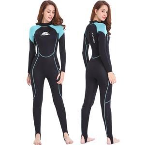 XUKER Women Men Wetsuit 2mm 3mm, Neoprene Wet Suits Front/Back Zip in Cold Water Full Body Dive Suit for Water Sports Large