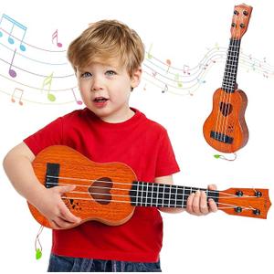 Kids Toy Classical Ukulele,17 Inch 4 Strings Guitar Ukulele Musical Toy,Educational Guitar Toy for Toddlers and Preschoolers, Heart-shaped
