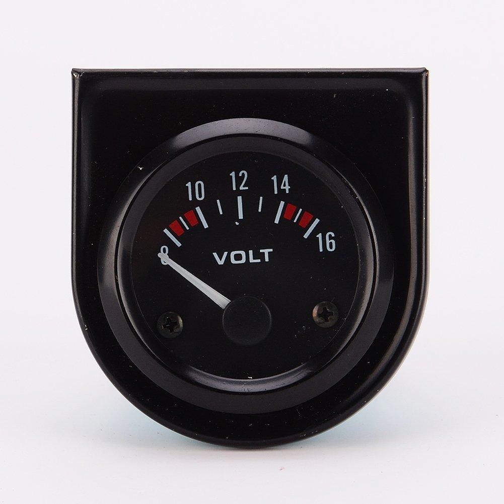 Universal pointer12v 2" 52mm Volt Voltage Meter Gauge Voltmeter Car Auto Measure Range 8-16v LED Light dial Black