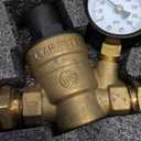 RVGUARD RV Water Pressure Regulator Valve, Brass Lead-Free Adjustable Water Pressure Reducer with Gauge and Inlet Screen Filter for RV Camper Travel Trailer