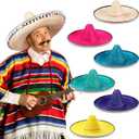 Mumufy 6 Pcs Cinco De Mayo Sombrero Hats Bulk,Mexican Sombrero Hats for Men and Women,Fiesta Cinco De Mayo Decorations Party Holiday Costume with 6 Colors,Adults Summer Outfit Accessories
