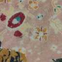 Oriental Tropical Hallway Runner Rug 2x8 Washable, Thin Stain Resistant Pink Boho Runner Rug for Entryway Kitchen Bedroom Laundry, Vintage Abstract Hippie Indian Botanical Long Floor Carpet