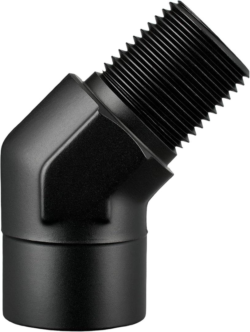 EVIL ENERGY 1/2" NPT Female to Male Fitting Adapter 45 Degree Elbow Aluminum Black
