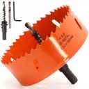 Koopi 4-1/8" Hole Saw with Arbor, HSS Bi-Metal 105mm Hole Cutter for Easily Drilling Wood, Plastic, Thin Metal