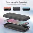 2 x Slim Carrying Case for Nintendo Switch 2/Switch 1 Oled, Protective Hard Shell Travel Carry Case with 10 Game Card Slots, Portable Pouch Storage Bag with Mesh Pocket for Switch 2 Accessories, Black