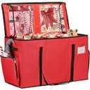 Irrantan 2-in-1 Christmas Ornament Storage Box & Xmas Figurine Container, Premium Christmas Ornament Storage Container - Holds Up to 64pcs-3” Ornaments, Adjustable Dividers, 4 Individual Trays -Red