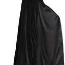 ALIZIWAY Hooded Cape Reversible Velvet Cloak Lined with Satin Renaissance Medieval Halloween Christmas Cosplay Costume (Black, M)