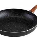 IMUSA USA Woodlook 12" Black Stone Fry Pan Handle and Speckled Nonstick Interior