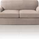 PrinceDeco T Cushion Loveseat Slipcover 3 Pieces Sofa Covers for T Cushion Sofa Stretch Slip Covers for 2 Cushion Couch with 2 Individual T Shape Seat Covers Width Up to 76" - Washable, Sand 2 Cushion Loveseat