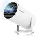 Mini Projector, HY300 PRO Portable Projector, Support 4K 1080P with Dual-Band WIFI6 5G Wireless 5.2 Bluetooth Android 13, 180° Rotatable, Auto Keystone Correction, 35"-130" Screen Video Projector