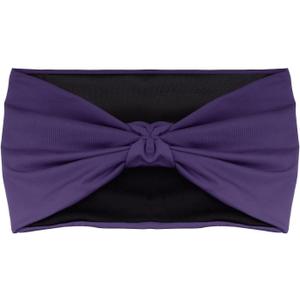 MoKo Versatile Sports Headband, Breathable Lightweight Sweat Wicking Multi-use Headwear, Fashionable Knotted Hair Band (Black with Purple)