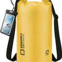Waterproof Dry Bag, 5L/10L/20L/30L/40L Roll Top Lightweight Storage Backpack with Phone Case for Women & Men, Floating Waterproof Sack for Travel, Swimming, Kayaking, Paddle Board, Camping & Beach (Yellow)