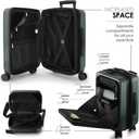 TRAVELARIM 20 Inch Carry On Luggage 22x14x9 Airline Approved, Carry On Suitcase with Wheels, Hard-shell Carry-on Luggage, Durable Luggage Carry-On, Green Small Suitcase with Cosmetic Case