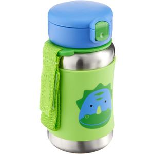 Skip Hop Toddler Sippy Cup - Zoo Stainless Steel Straw Bottle, Dino