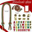 Hamdwerk African Kente Graduation Leis Stole Sash 2026, 69Pcs Black Women Girl Graduation Ribbon Leis Making Kits with Photo Frame Honor Cord, DIY Braided Necklace Decorations Congrats Grad Gifts