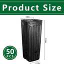 RunNico 50pcs Plastic Deep Plant Nursery Pots,11.8Tall Tree Pots,Black Deep Seedling Container Pots with Drainage Holes for Indoor Outdoor Gardening (3.9" Wx11.8 H)