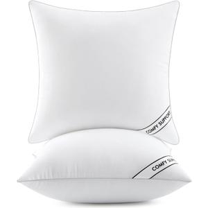 MIULEE 26x26 Inch Euro Pillows Inserts, Pack of 2 Down Alternative Virgin Filling Comfy Support Throw Pillows for Sofa Couch Bed